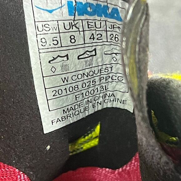 Hoka One One W Conquest Women’s Size 9.5 Running Shoes Pink Yellow Cushioning - Picture 9 of 10